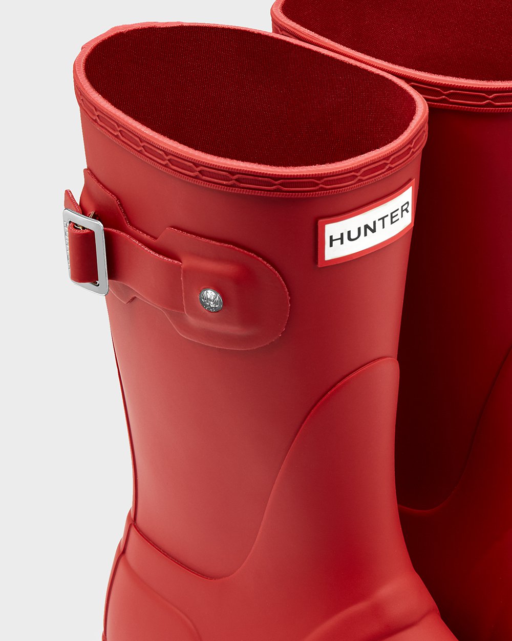 Botas de Lluvia Cortas Hunter Mujer - Original - Rojos - ZYEKCGP-57